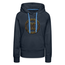 Load image into Gallery viewer, Gemini 3D Gold Women’s Premium Hoodie - navy