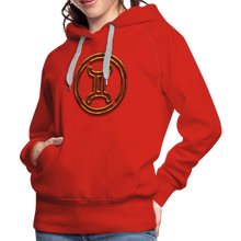 Load image into Gallery viewer, Gemini 3D Gold Women’s Premium Hoodie - red