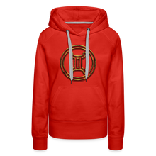 Load image into Gallery viewer, Gemini 3D Gold Women’s Premium Hoodie - red