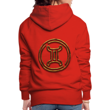 Load image into Gallery viewer, Gemini 3D Gold Women’s Premium Hoodie - red