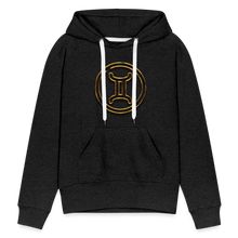 Load image into Gallery viewer, Gemini 3D Gold Women’s Premium Hoodie - charcoal grey