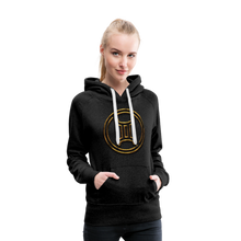 Load image into Gallery viewer, Gemini 3D Gold Women’s Premium Hoodie - charcoal grey