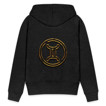 Load image into Gallery viewer, Gemini 3D Gold Women’s Premium Hoodie - charcoal grey