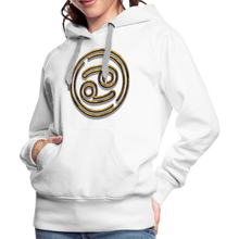 Load image into Gallery viewer, Cancer 3D Gold Women’s Premium Hoodie - white