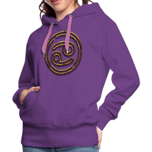 Load image into Gallery viewer, Cancer 3D Gold Women’s Premium Hoodie - purple 