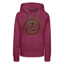 Load image into Gallery viewer, Cancer 3D Gold Women’s Premium Hoodie - burgundy