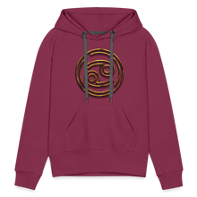 Load image into Gallery viewer, Cancer 3D Gold Women’s Premium Hoodie - burgundy