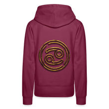 Load image into Gallery viewer, Cancer 3D Gold Women’s Premium Hoodie - burgundy