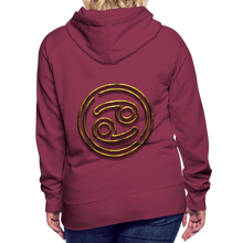 Load image into Gallery viewer, Cancer 3D Gold Women’s Premium Hoodie - burgundy