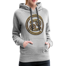 Load image into Gallery viewer, Cancer 3D Gold Women’s Premium Hoodie - heather grey