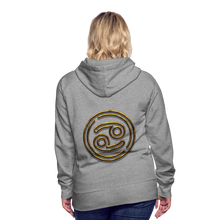 Load image into Gallery viewer, Cancer 3D Gold Women’s Premium Hoodie - heather grey
