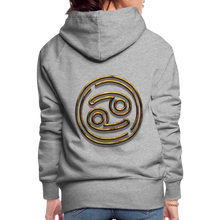 Load image into Gallery viewer, Cancer 3D Gold Women’s Premium Hoodie - heather grey
