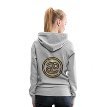 Load image into Gallery viewer, Cancer 3D Gold Women’s Premium Hoodie - heather grey