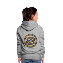 Load image into Gallery viewer, Cancer 3D Gold Women’s Premium Hoodie - heather grey