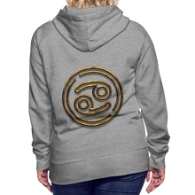 Load image into Gallery viewer, Cancer 3D Gold Women’s Premium Hoodie - heather grey