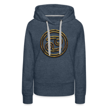 Load image into Gallery viewer, Cancer 3D Gold Women’s Premium Hoodie - heather denim
