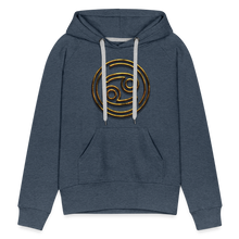 Load image into Gallery viewer, Cancer 3D Gold Women’s Premium Hoodie - heather denim