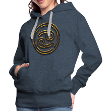 Load image into Gallery viewer, Cancer 3D Gold Women’s Premium Hoodie - heather denim