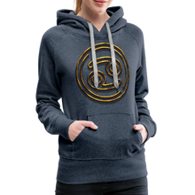 Load image into Gallery viewer, Cancer 3D Gold Women’s Premium Hoodie - heather denim