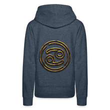 Load image into Gallery viewer, Cancer 3D Gold Women’s Premium Hoodie - heather denim