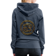 Load image into Gallery viewer, Cancer 3D Gold Women’s Premium Hoodie - heather denim