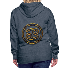 Load image into Gallery viewer, Cancer 3D Gold Women’s Premium Hoodie - heather denim