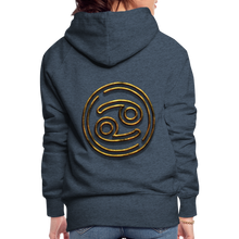 Load image into Gallery viewer, Cancer 3D Gold Women’s Premium Hoodie - heather denim