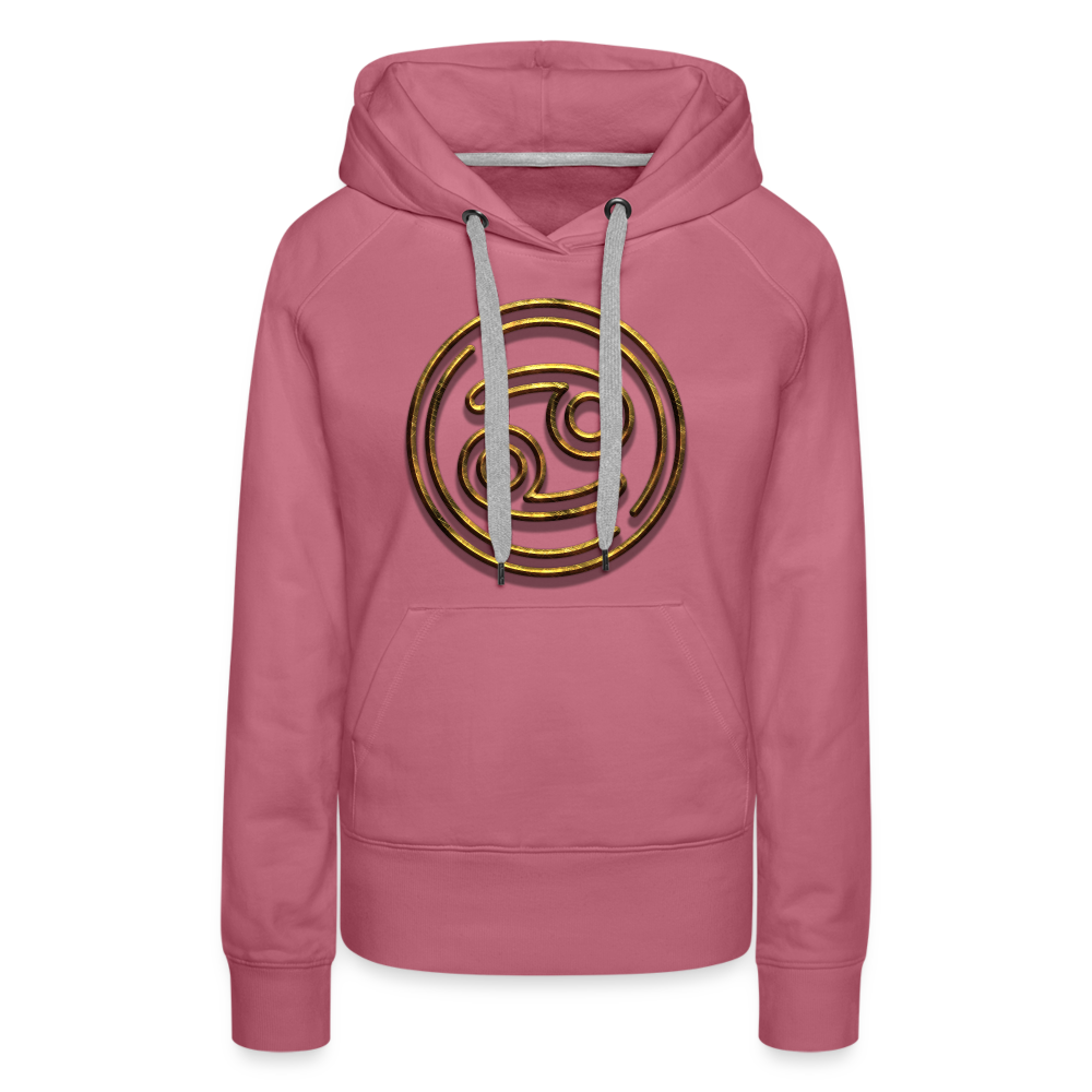 Cancer 3D Gold Women’s Premium Hoodie - mauve