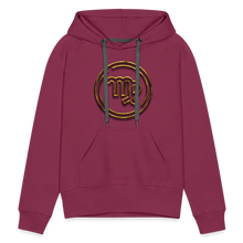 Load image into Gallery viewer, Virgo 3D Gold Women’s Premium Hoodie - burgundy
