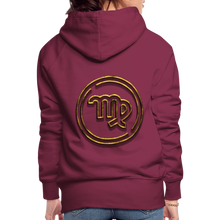 Load image into Gallery viewer, Virgo 3D Gold Women’s Premium Hoodie - burgundy