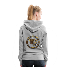 Load image into Gallery viewer, Virgo 3D Gold Women’s Premium Hoodie - heather grey