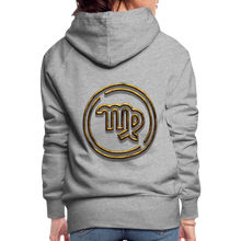 Load image into Gallery viewer, Virgo 3D Gold Women’s Premium Hoodie - heather grey