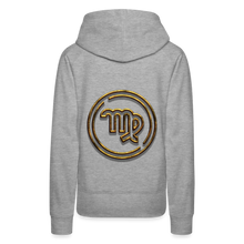 Load image into Gallery viewer, Virgo 3D Gold Women’s Premium Hoodie - heather grey
