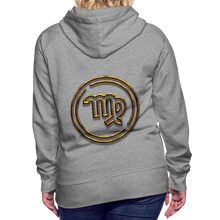 Load image into Gallery viewer, Virgo 3D Gold Women’s Premium Hoodie - heather grey
