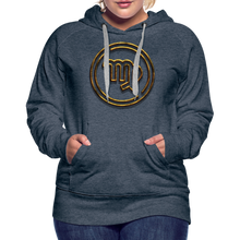 Load image into Gallery viewer, Virgo 3D Gold Women’s Premium Hoodie - heather denim