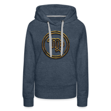 Load image into Gallery viewer, Virgo 3D Gold Women’s Premium Hoodie - heather denim