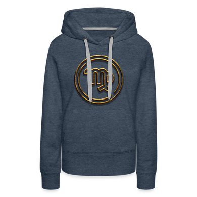 Virgo 3D Gold Women’s Premium Hoodie - heather denim