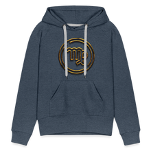 Load image into Gallery viewer, Virgo 3D Gold Women’s Premium Hoodie - heather denim