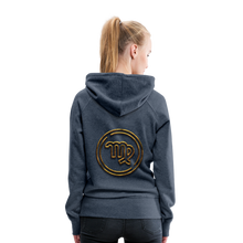 Load image into Gallery viewer, Virgo 3D Gold Women’s Premium Hoodie - heather denim