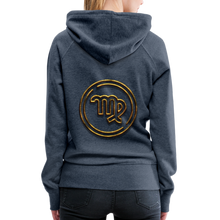 Load image into Gallery viewer, Virgo 3D Gold Women’s Premium Hoodie - heather denim