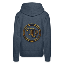 Load image into Gallery viewer, Virgo 3D Gold Women’s Premium Hoodie - heather denim