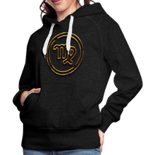 Load image into Gallery viewer, Virgo 3D Gold Women’s Premium Hoodie - charcoal grey