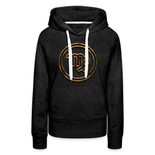 Load image into Gallery viewer, Virgo 3D Gold Women’s Premium Hoodie - charcoal grey