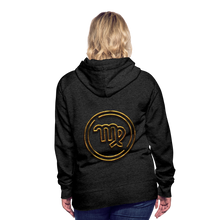 Load image into Gallery viewer, Virgo 3D Gold Women’s Premium Hoodie - charcoal grey
