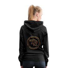 Load image into Gallery viewer, Virgo 3D Gold Women’s Premium Hoodie - charcoal grey