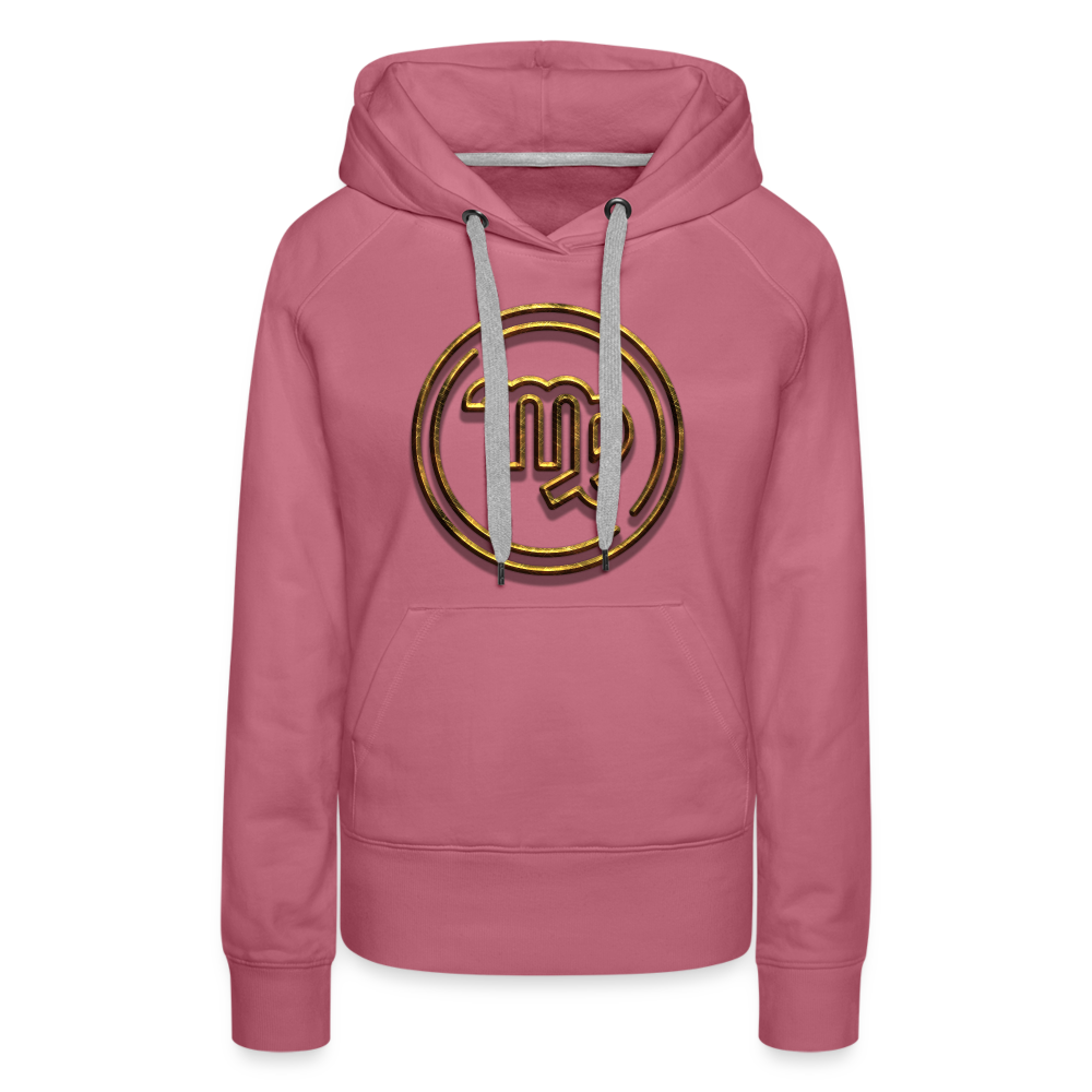 Virgo 3D Gold Women’s Premium Hoodie - mauve