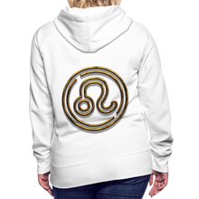 Load image into Gallery viewer, Leo 3D Gold Women’s Premium Hoodie - white