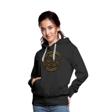 Load image into Gallery viewer, Leo 3D Gold Women’s Premium Hoodie - black