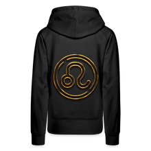 Load image into Gallery viewer, Leo 3D Gold Women’s Premium Hoodie - black