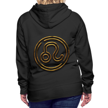 Load image into Gallery viewer, Leo 3D Gold Women’s Premium Hoodie - black